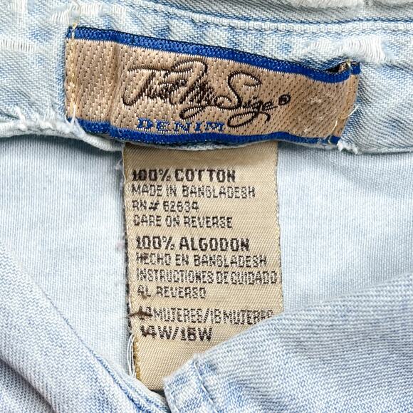 Vintage 90s Just My Size Denim Teddy Bear Tug of War Shirt Button Up Teacher - Picture 5 of 8